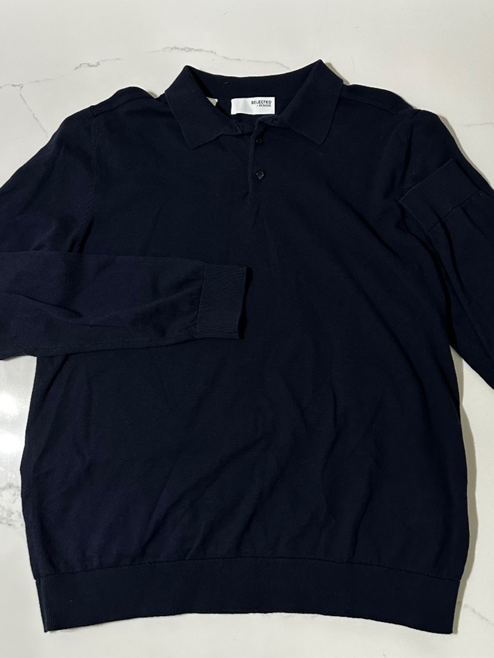 Selected Homme Long Sleeve Sweater - Navy Blue - XL